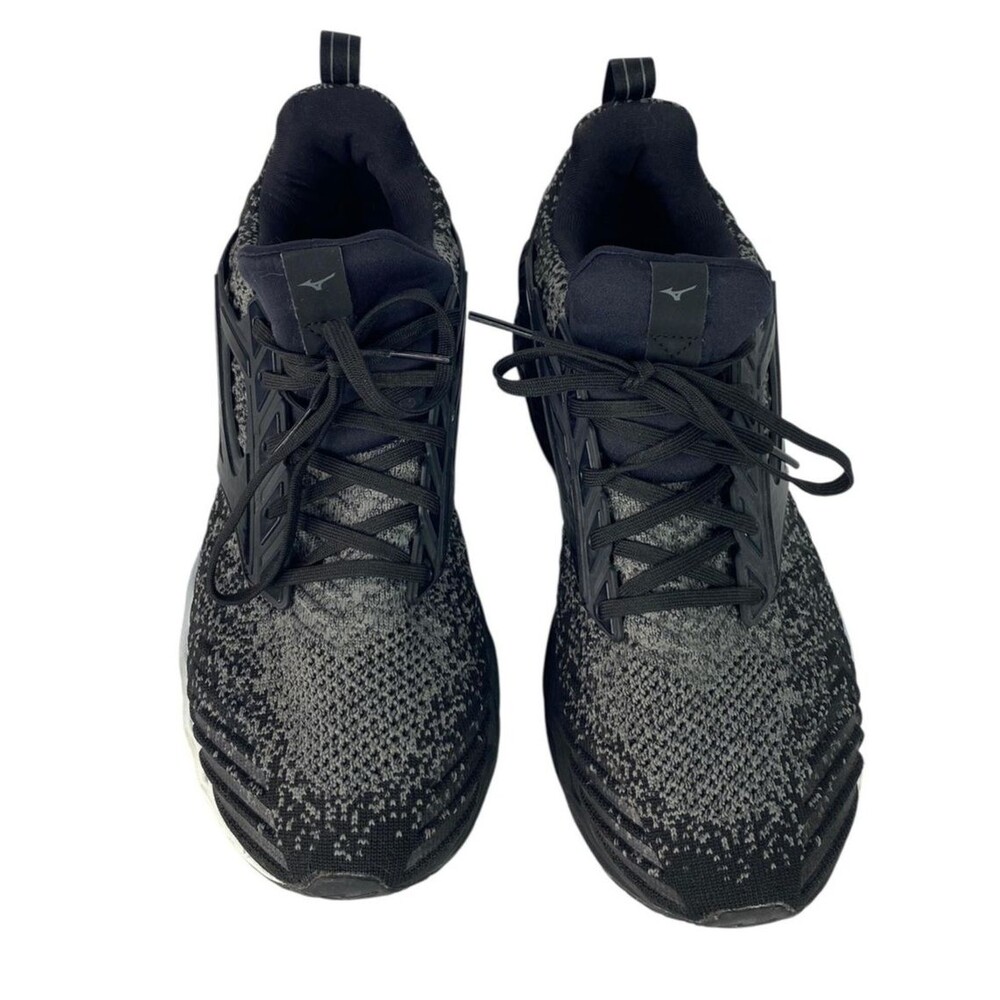 Mizuno Wave Creation Shoes Womens Size 10.5 Black Gray Knit Running Sneakers
